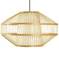 Vintiquewise Modern Bamboo Lantern Pendant Lamp Hanging Light Fixture for Entryway and Living Room, Medium QI004232.M